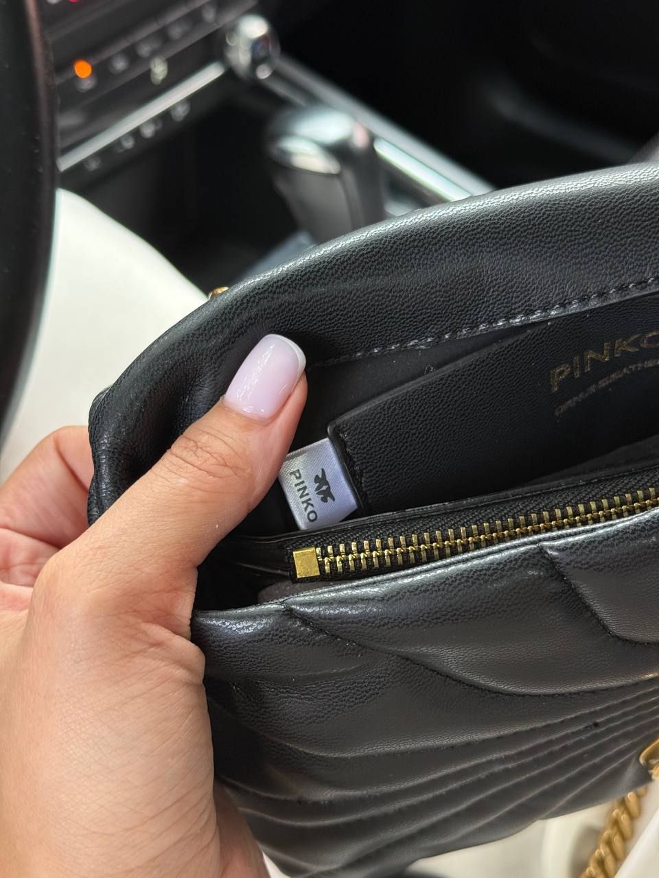 Pinko Love Bag Puff Butterfly Quilt Black/Gold - 15