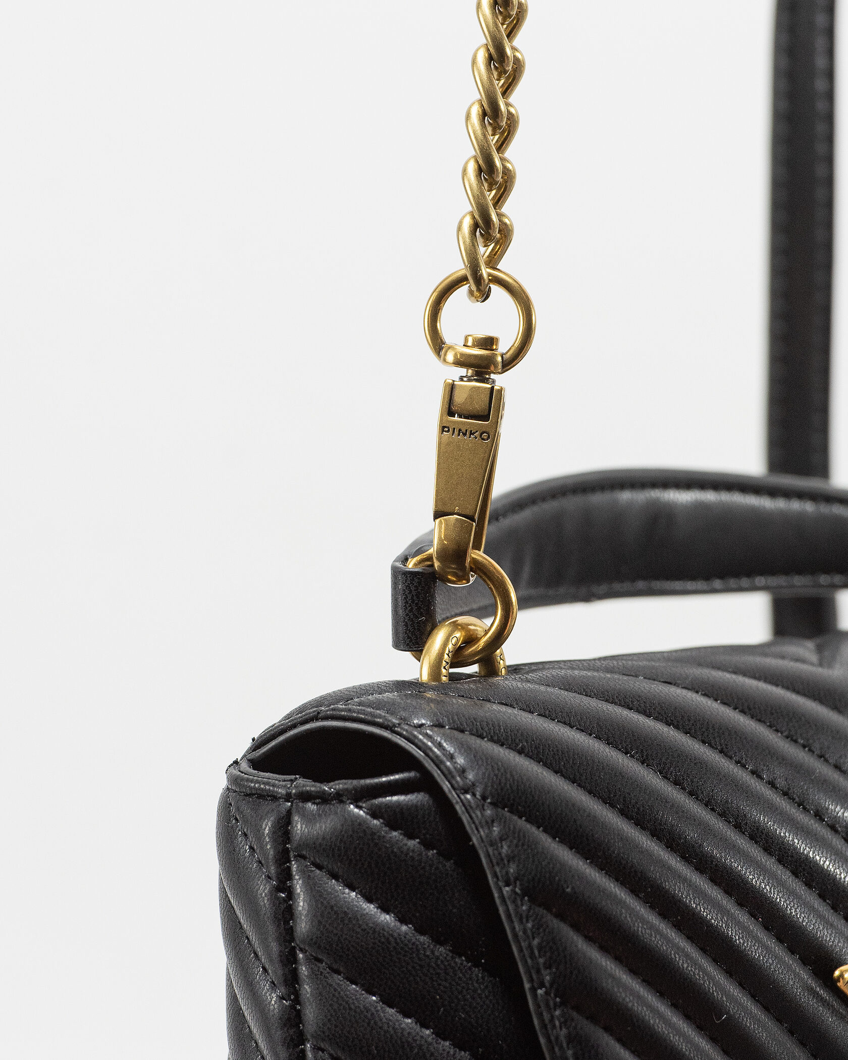 Pinko Love Big Puff Maxi Quilt Top Handle Bag in Black - 11