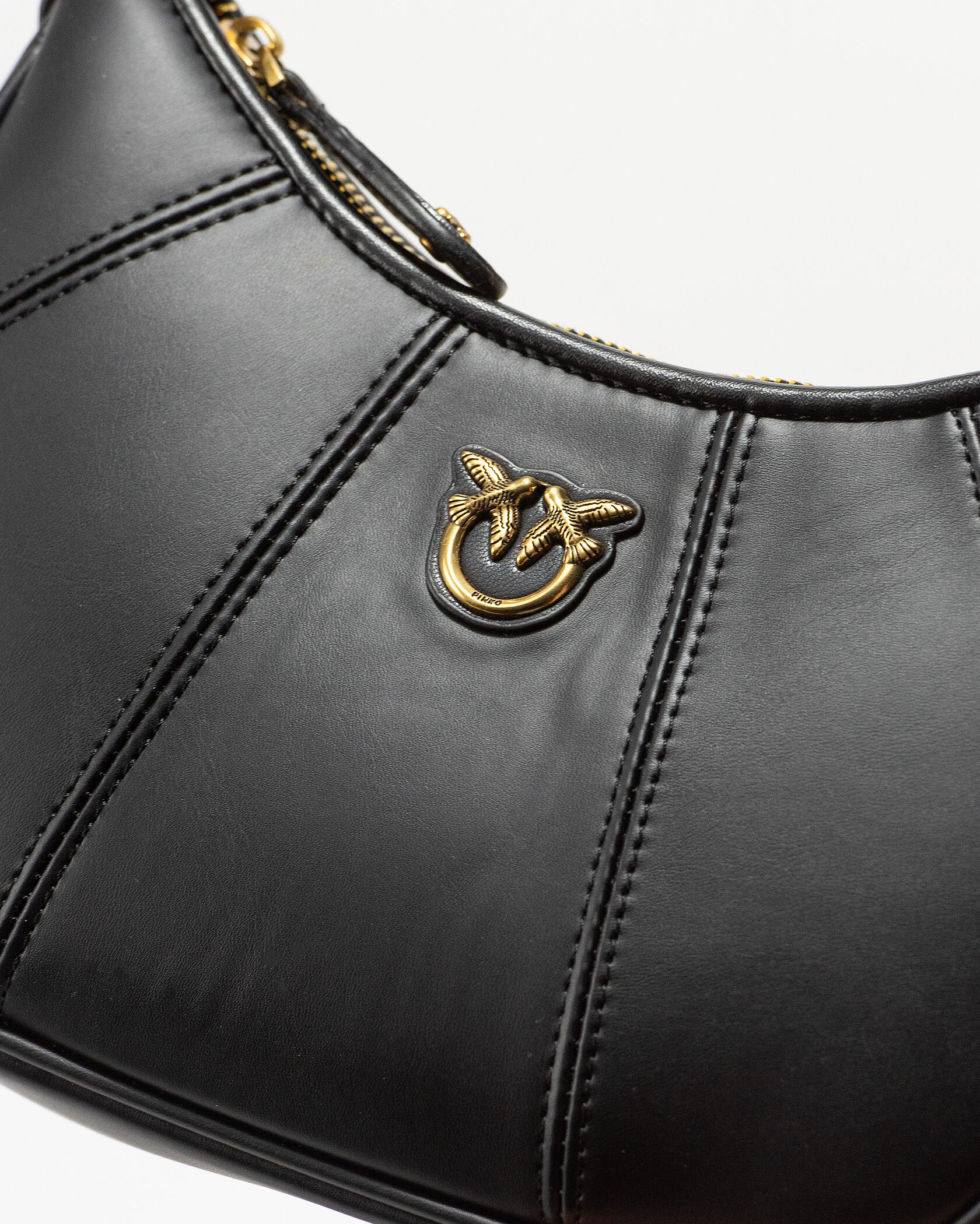 Pinko Love Small Hobo Shoulder Bag in Black Leather - 6