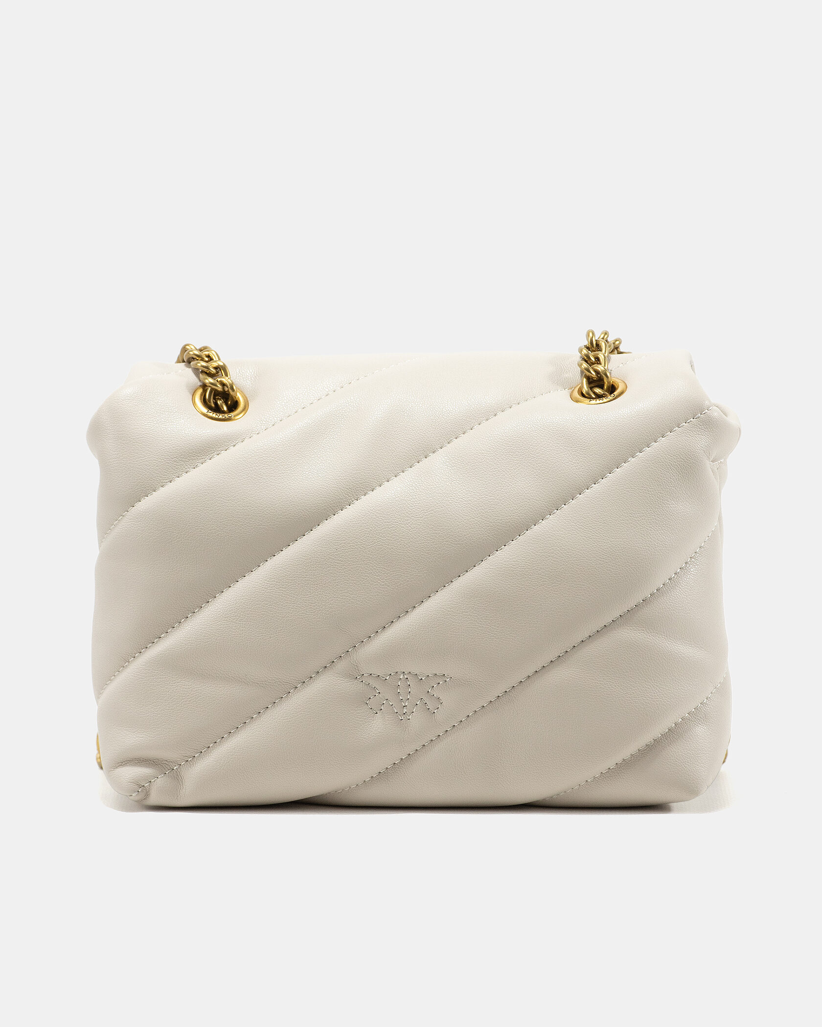 Pinko Love Small Soft Puff Maxi Quilt Shoulder Bag in White/Cream - 11