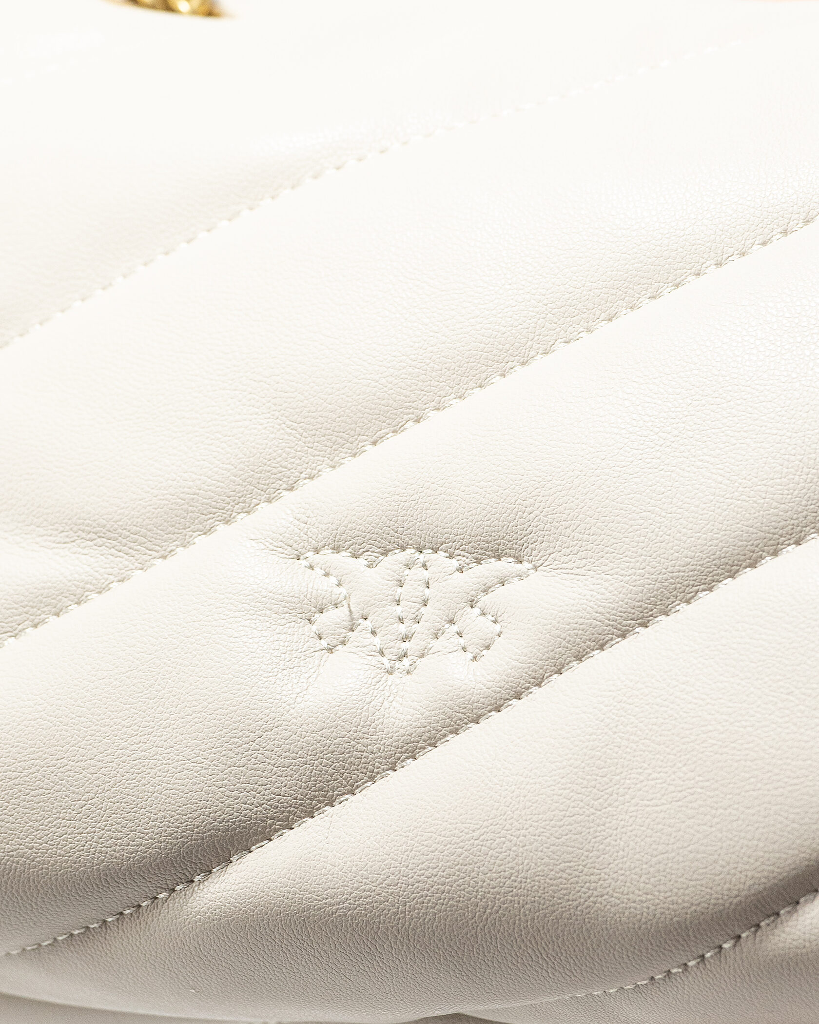 Pinko Love Small Soft Puff Maxi Quilt Shoulder Bag in White/Cream - 12