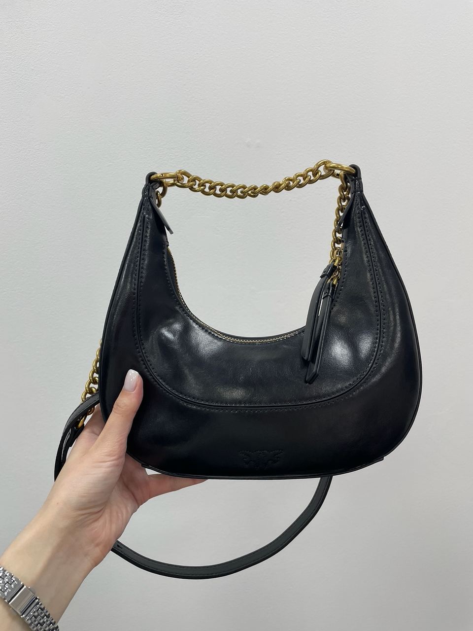 Pinko Mini Brioche Bag Hobo Black - 15