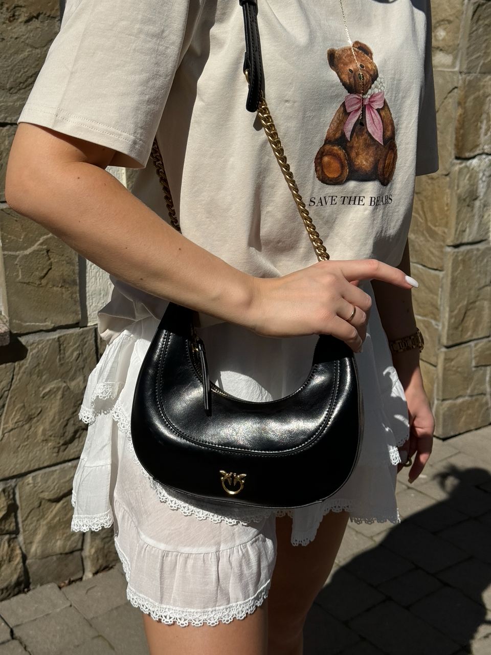 Pinko Mini Brioche Bag Hobo Black - 7