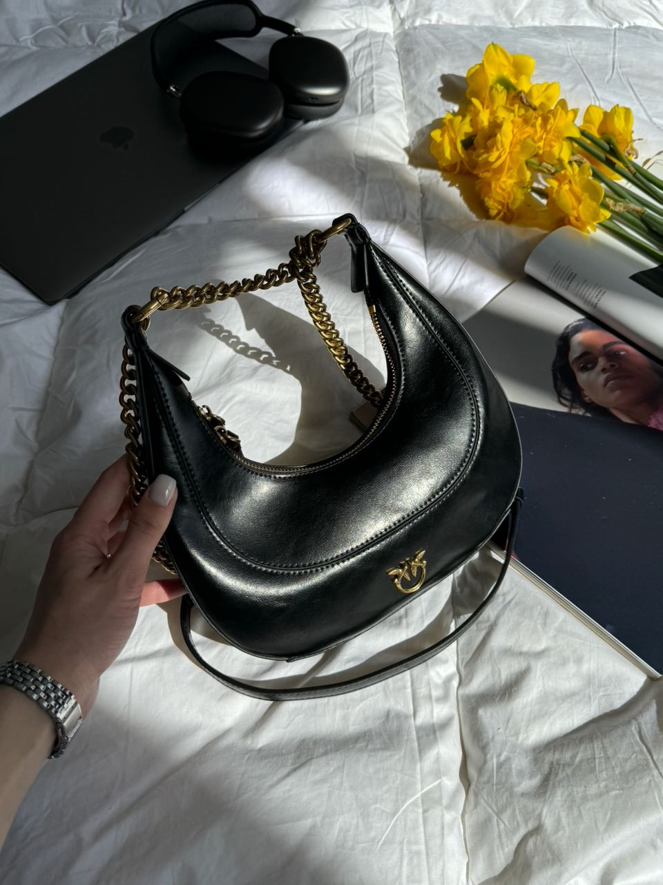 Pinko Mini Brioche Bag Hobo Black - 9