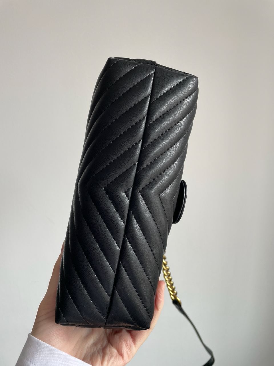 Pinko Mini Classic Lady Love Bag Puff Chevron Black/Gold - 15