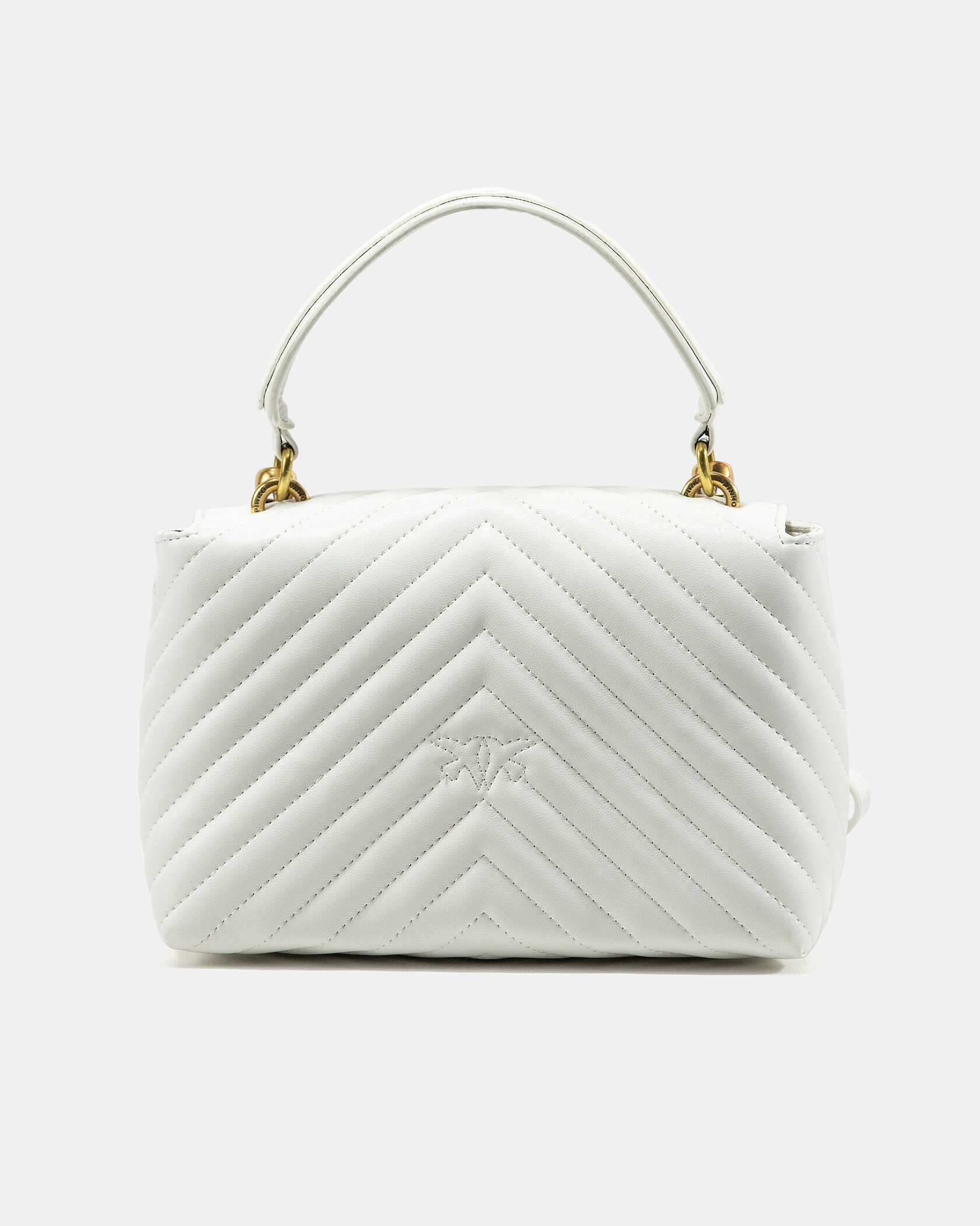 Pinko Mini Classic Lady Love Bag Puff Chevron White/Gold - 5