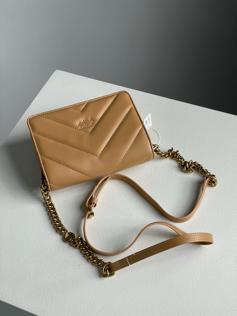 Pinko Mini Love Bag Click Big Chevron Beige - 10