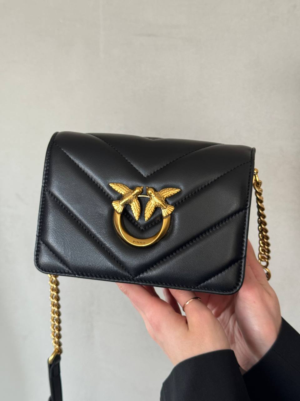 Pinko Mini Love Bag Click Big Chevron Black - 2