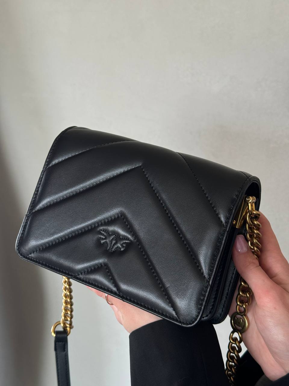 Pinko Mini Love Bag Click Big Chevron Black - 8