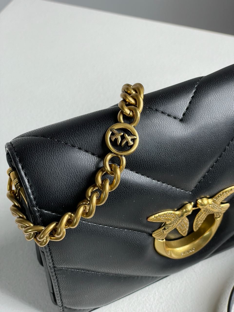 Pinko Mini Love Bag Click Big Chevron Black - 13