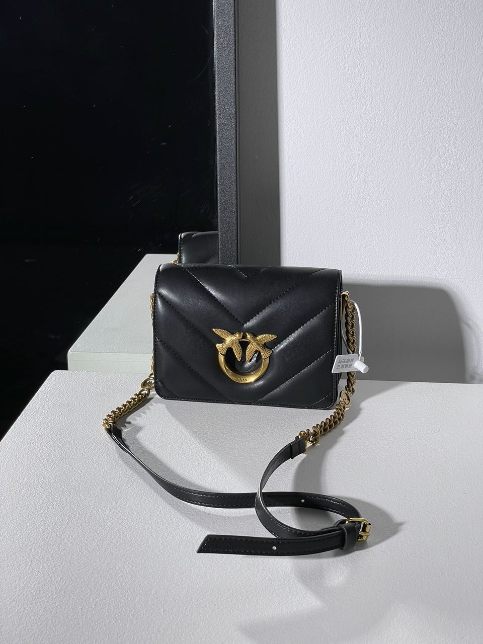 Pinko Mini Love Bag Click Big Chevron Black - 3