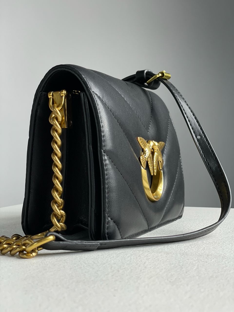 Pinko Mini Love Bag Click Big Chevron Black - 9