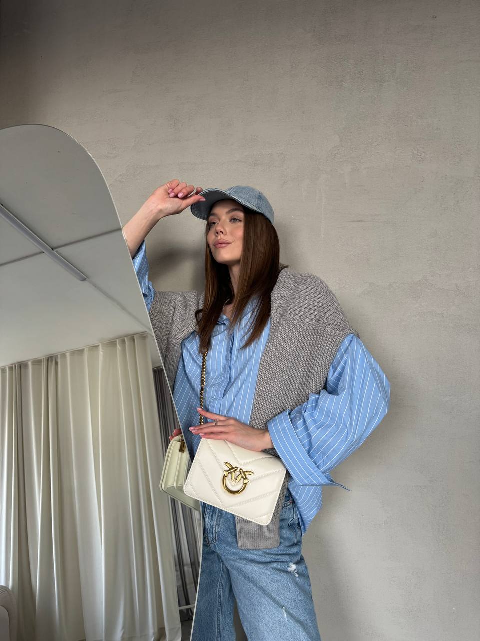 Pinko Mini Love Bag Click Big Chevron White - 3