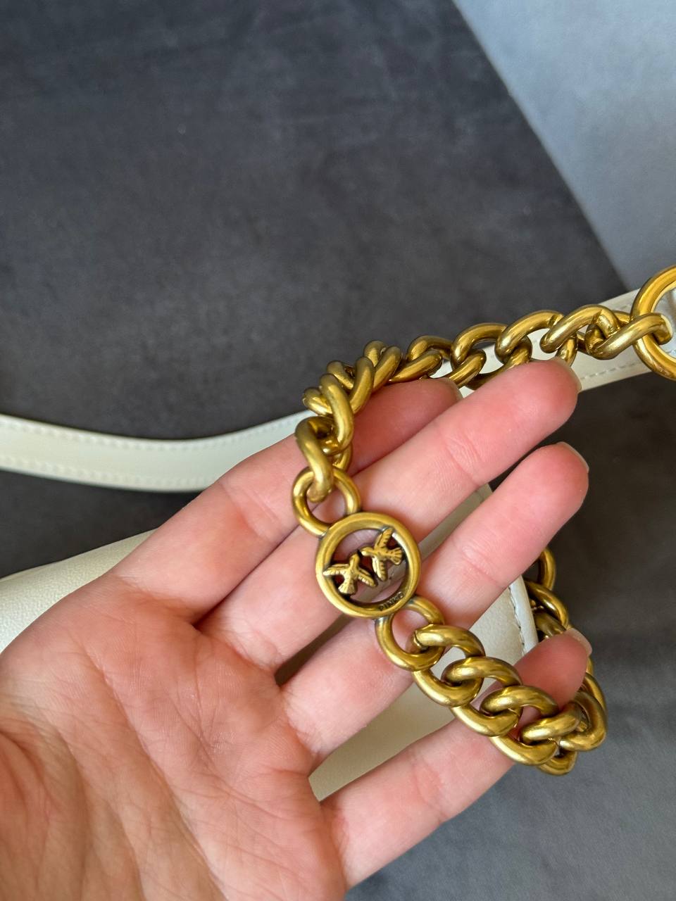 Pinko Mini Love Bag Click Big Chevron White - 7