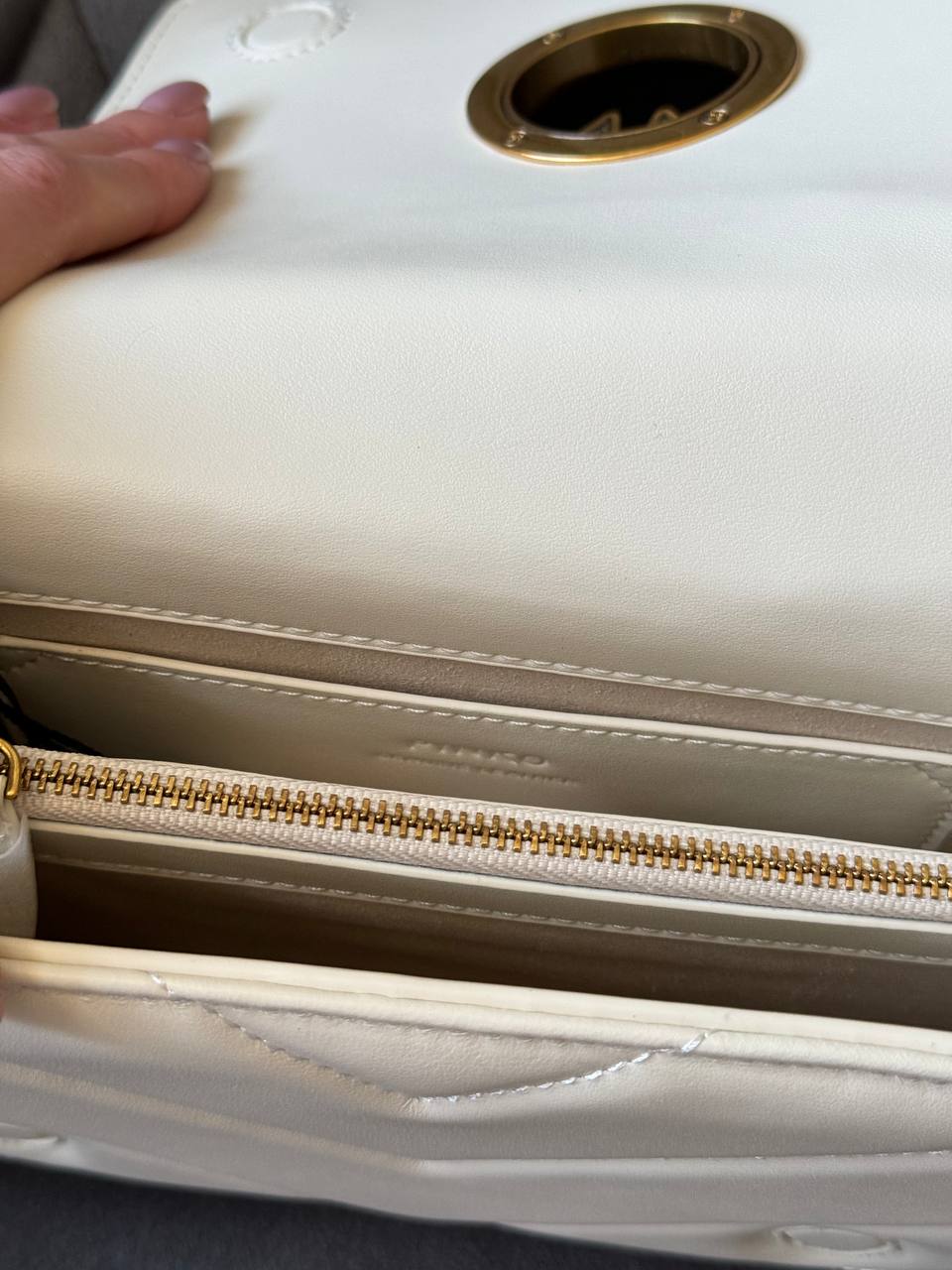 Pinko Mini Love Bag Click Big Chevron White - 8