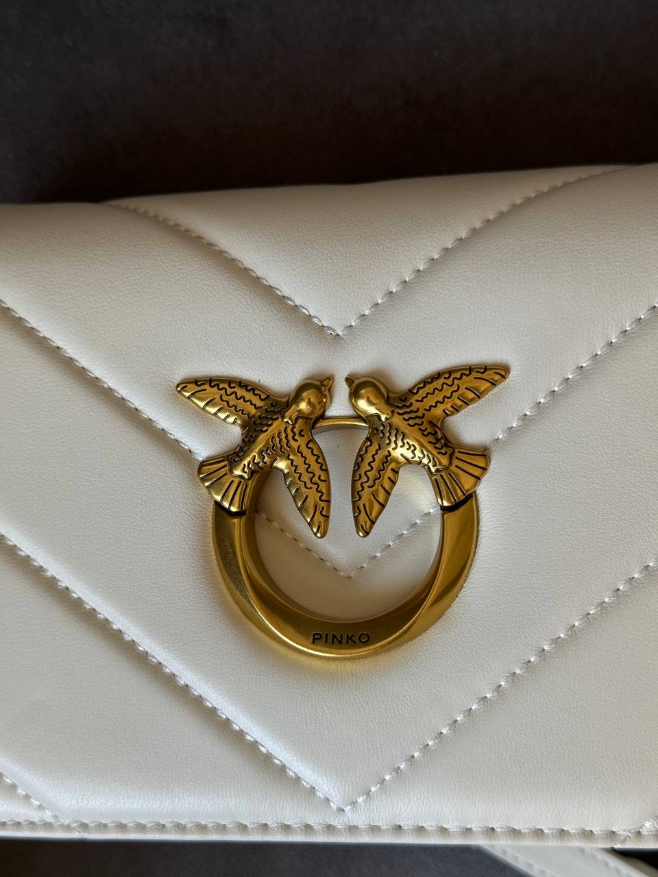 Pinko Mini Love Bag Click Big Chevron White - 9