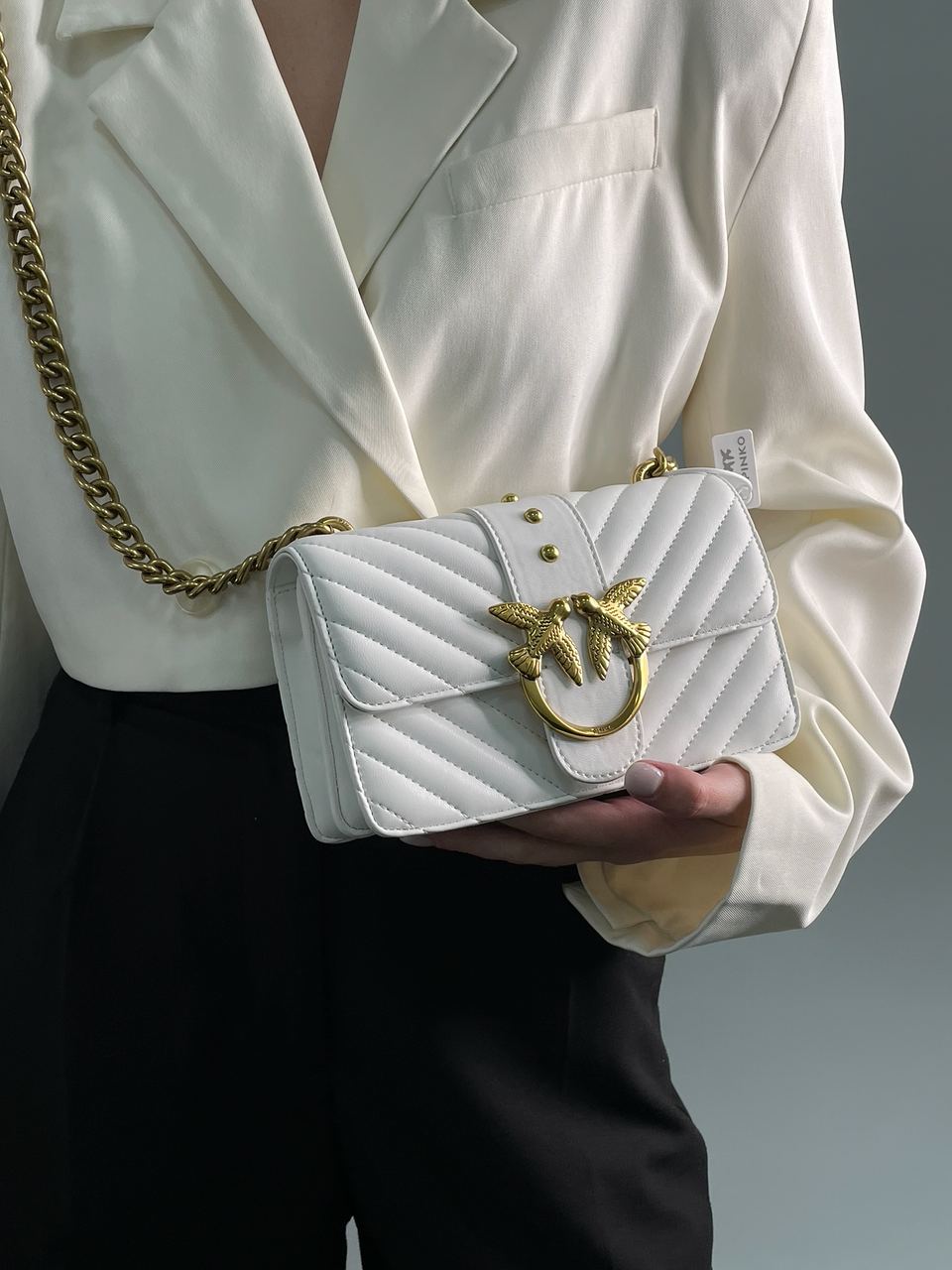 Pinko Mini Love Bag One Simply Puff White/Gold - 5