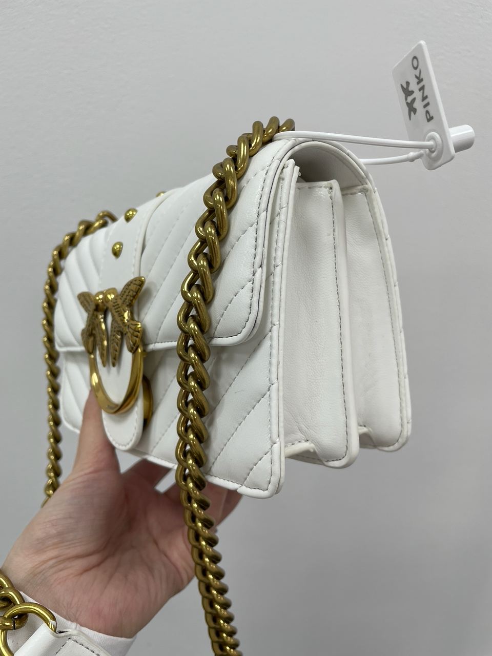 Pinko Mini Love Bag One Simply Puff White/Gold - 9