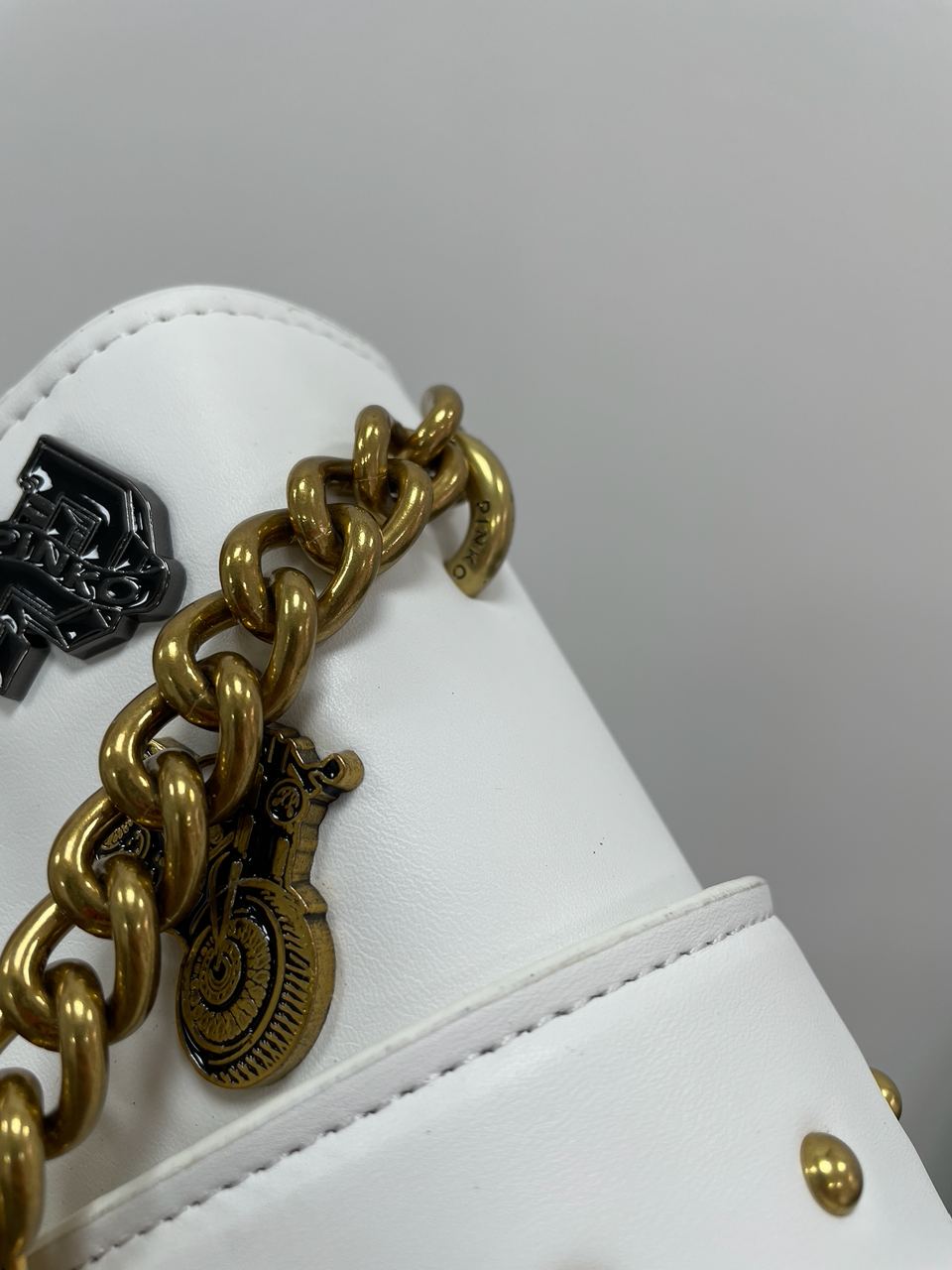Pinko Mini Love Bag One Simply With Enamel Pin White - 11