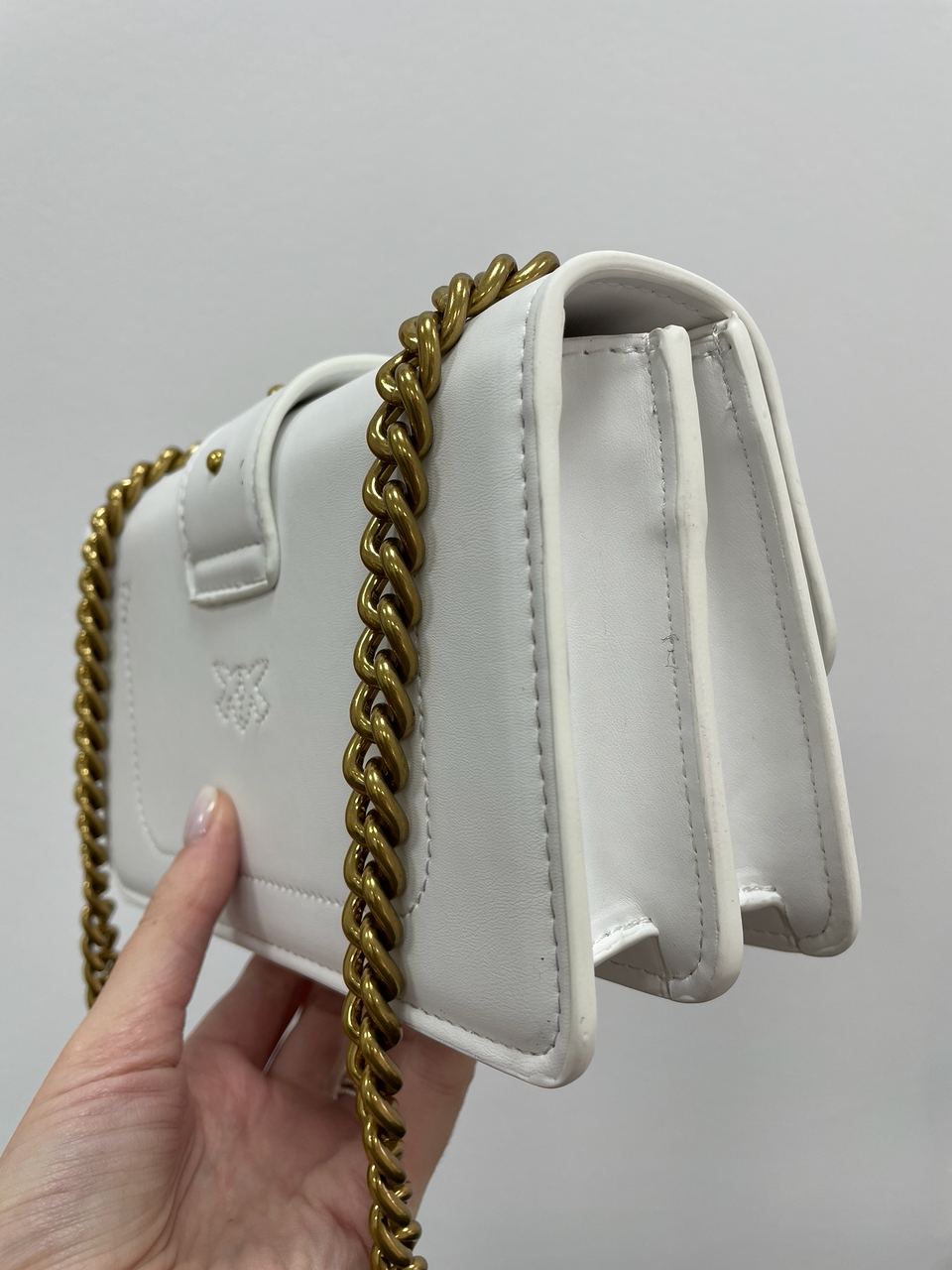 Pinko Mini Love Bag One Simply With Enamel Pin White - 15