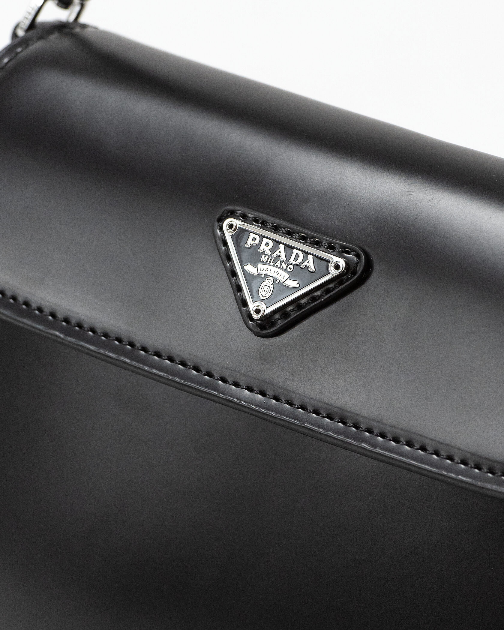 Prada Cleo Lacquered Leather Mini Bag Black - 6