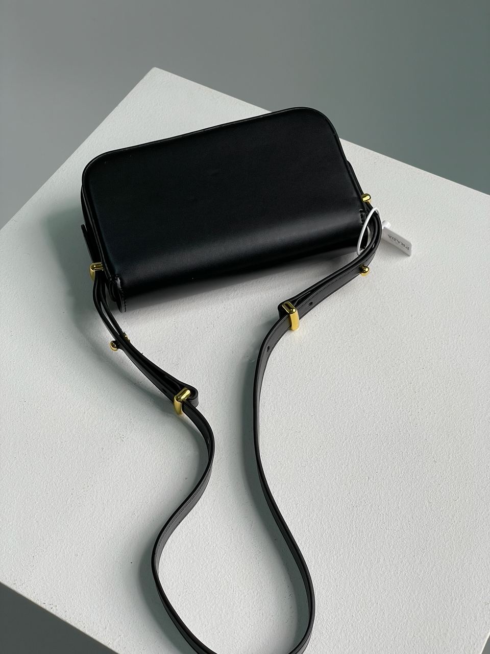 Prada Leather Shoulder Bag Black/Gold - 8