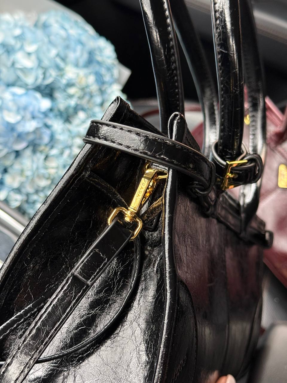 Prada Medium Leather Handbag Black - 10