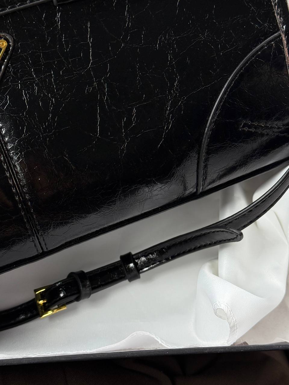 Prada Medium Leather Handbag Black - 15