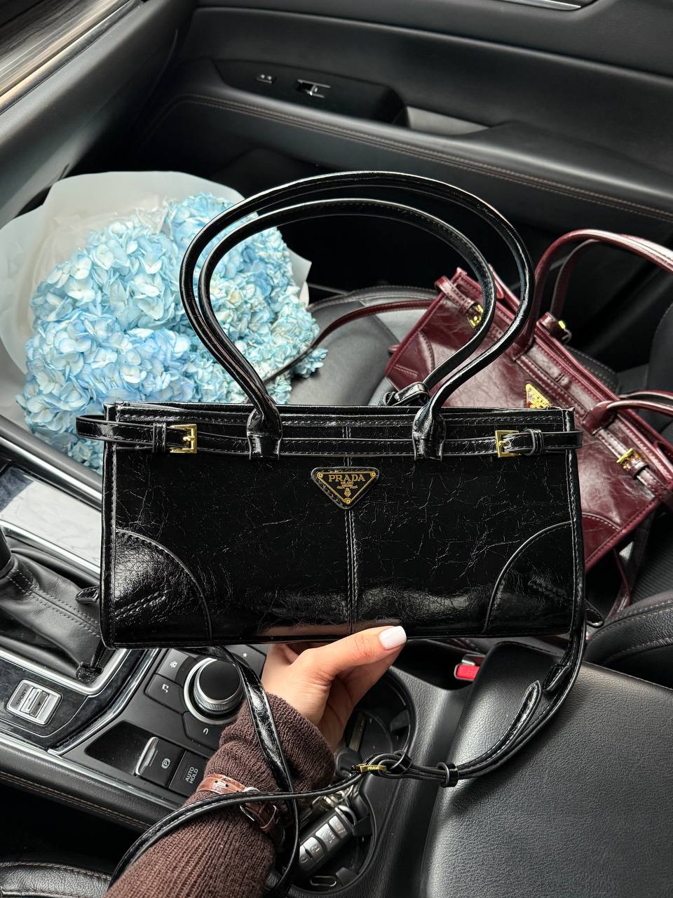 Prada Medium Leather Handbag Black - 3