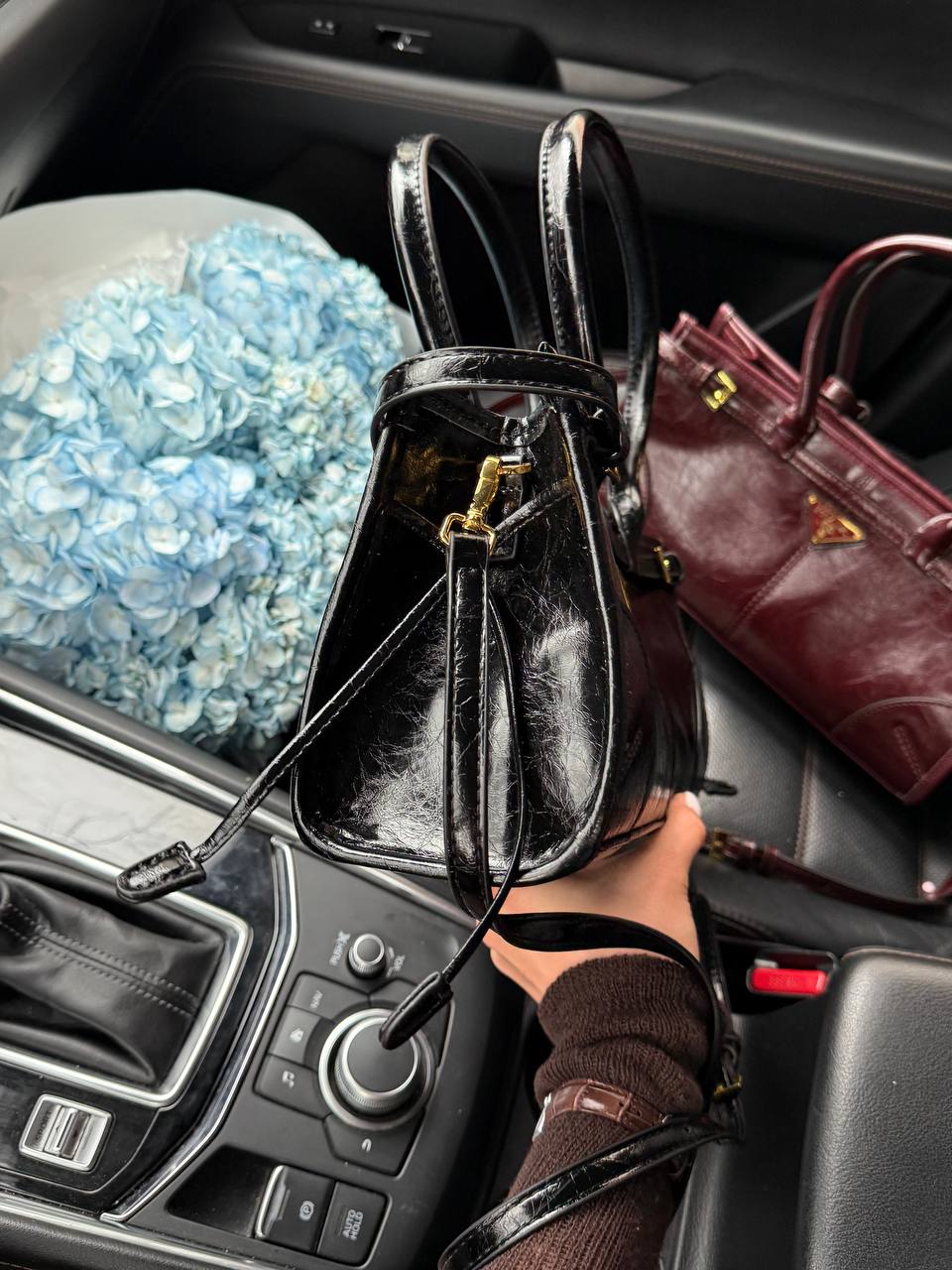 Prada Medium Leather Handbag Black - 9