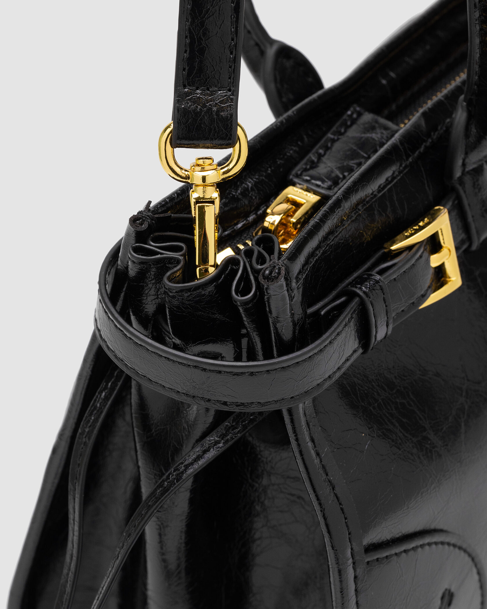 Prada Medium Leather Handbag Black - 9