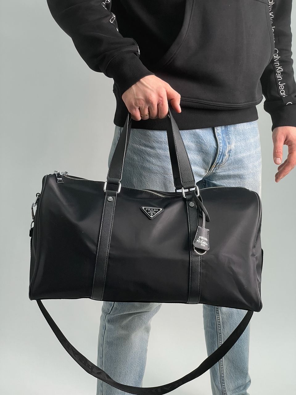Prada Re-Nylon and Brushed Leather Duffel Bag - 4