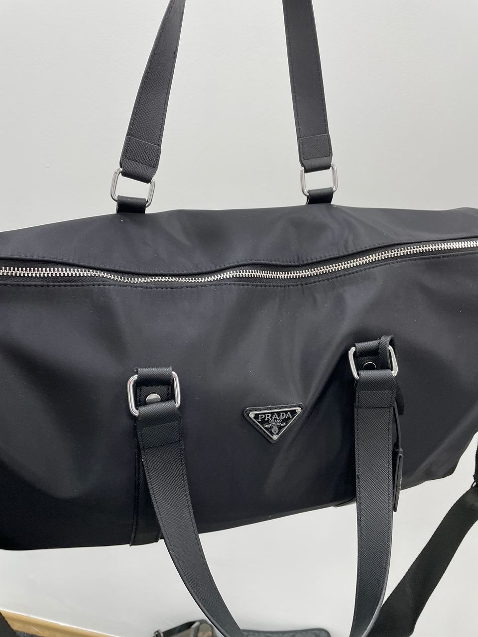 Prada Re-Nylon and Brushed Leather Duffel Bag - 9
