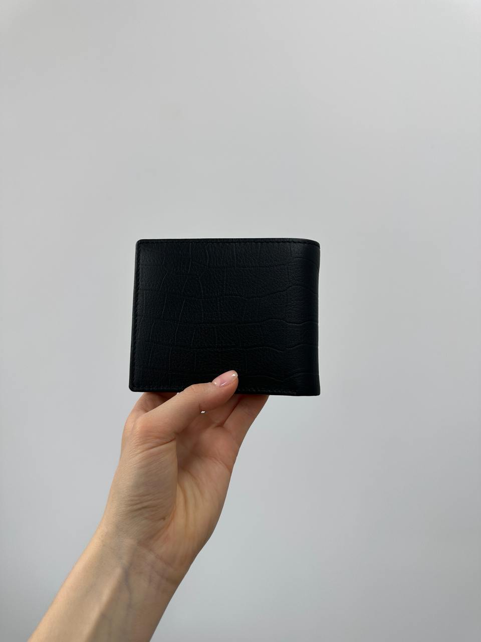 Prada Saffiano Leather Wallet Crocodile Embossed in Black - 7