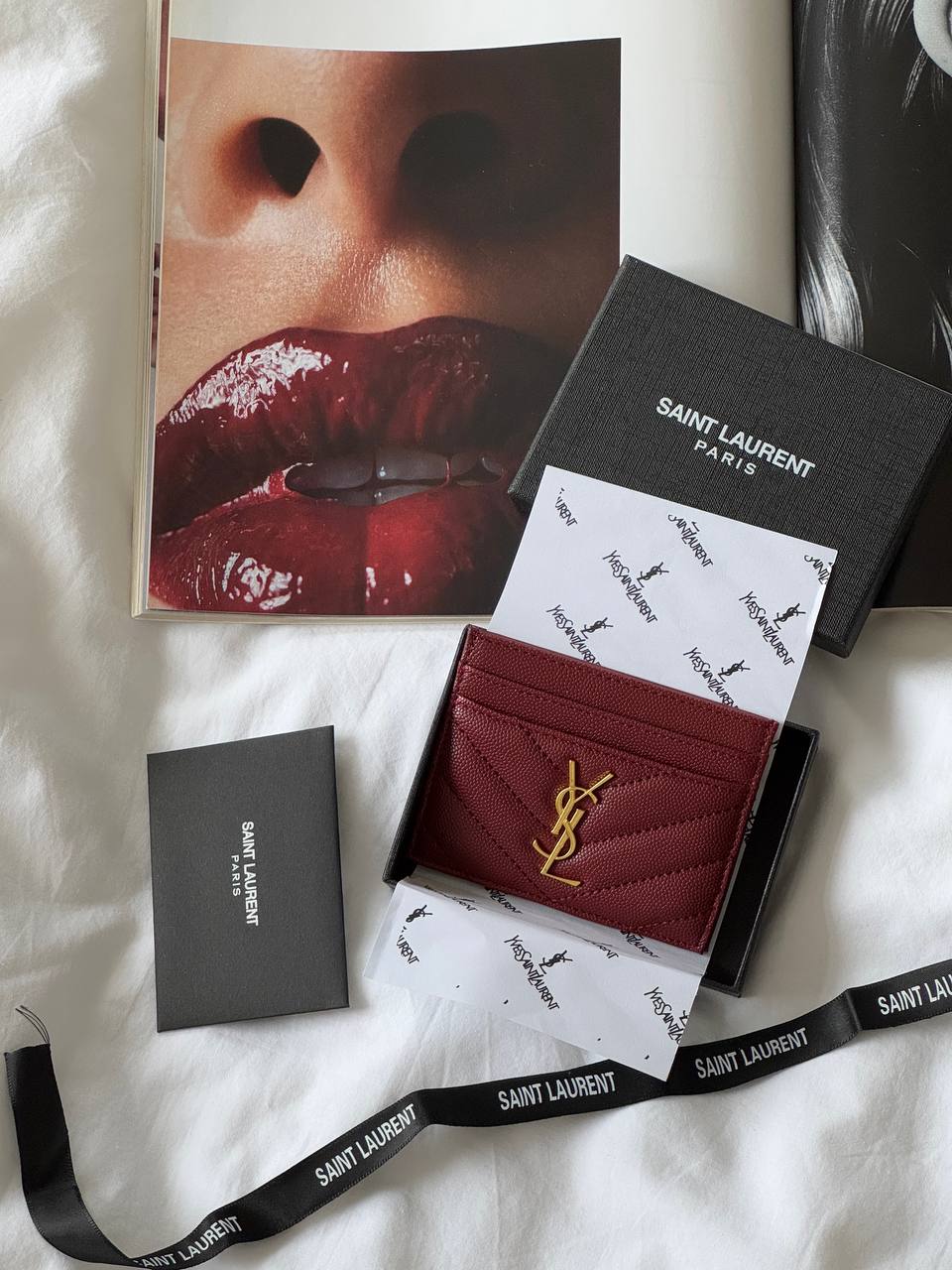 Saint Laurent Cassandre Matelassé Card Case - 2