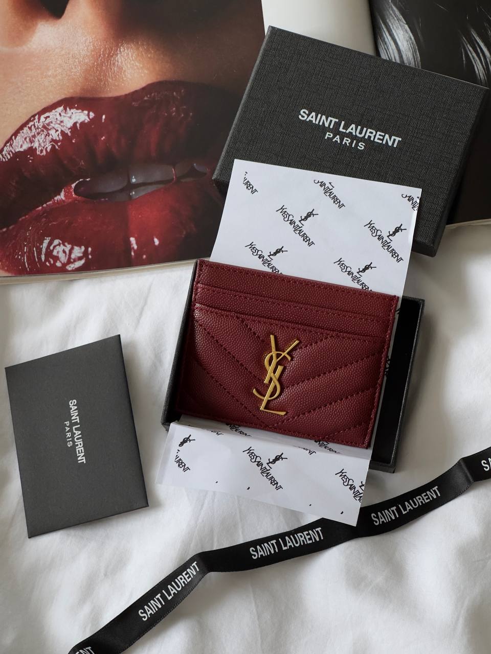 Saint Laurent Cassandre Matelassé Card Case - 5