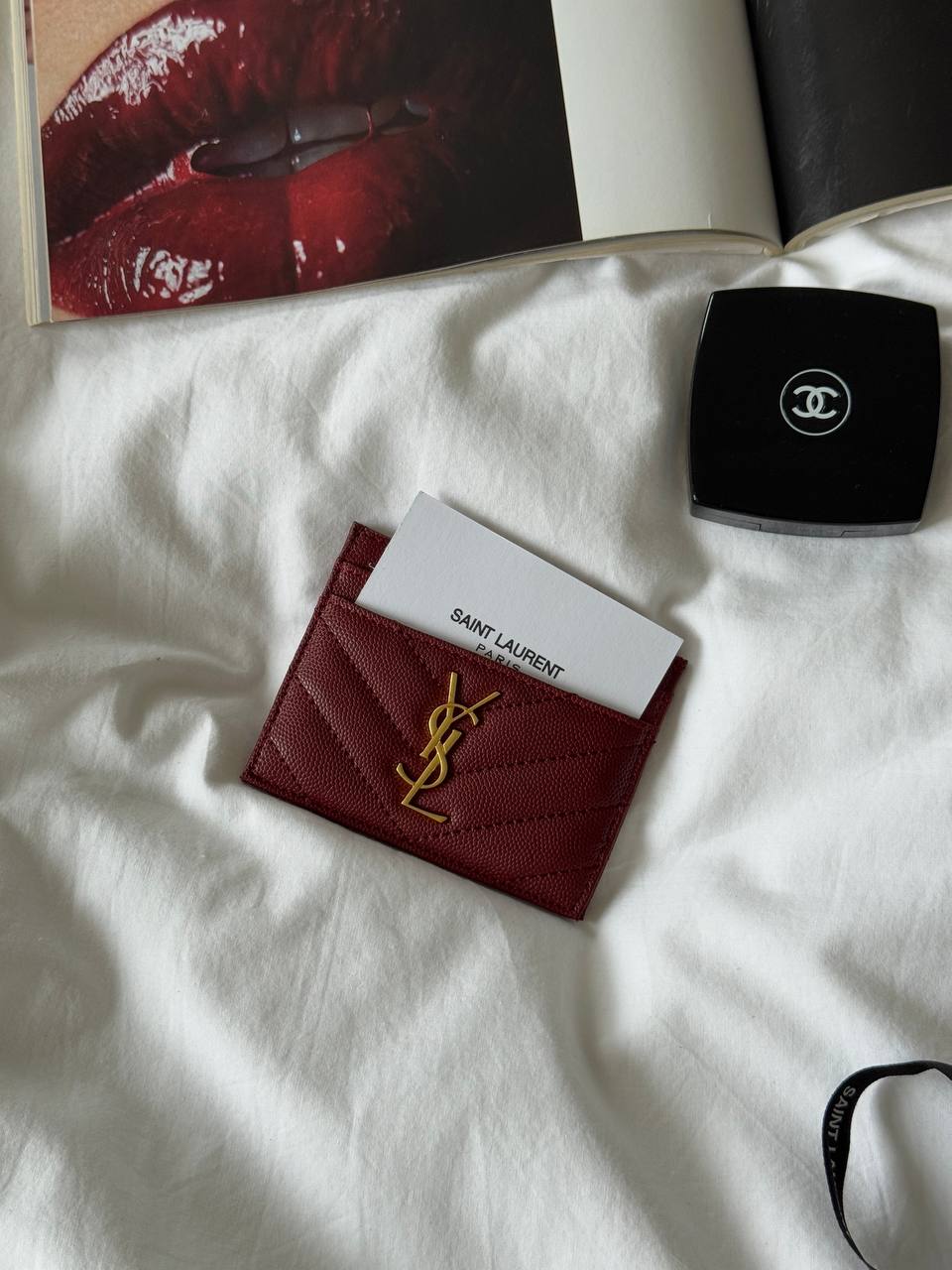 Saint Laurent Cassandre Matelassé Card Case - 7