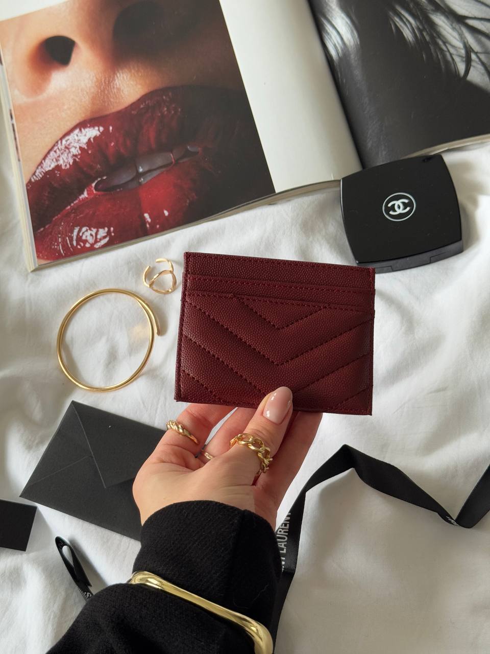 Saint Laurent Cassandre Matelassé Card Case - 8