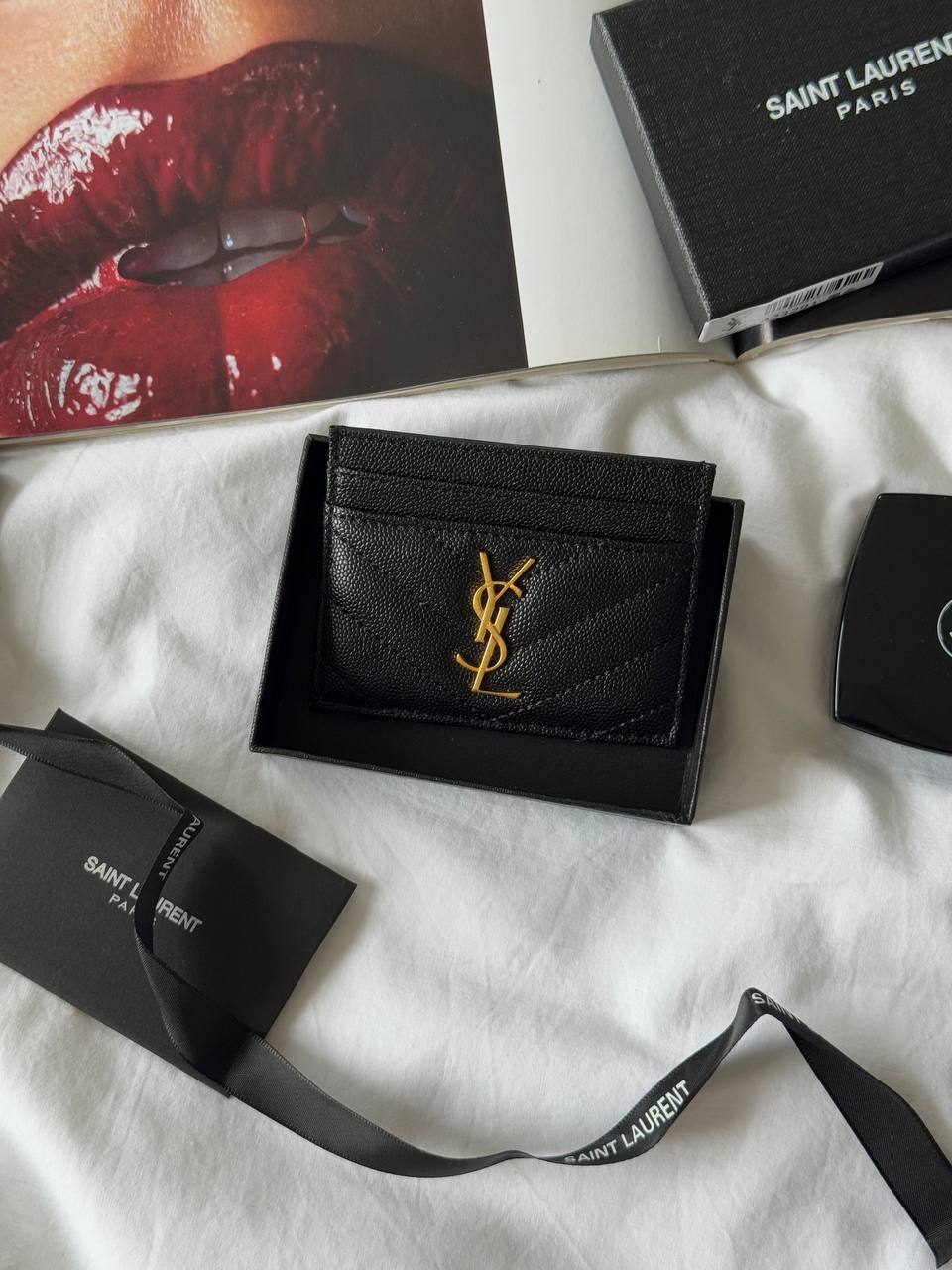 Saint Laurent Cassandre Matelassé Card Case - 2