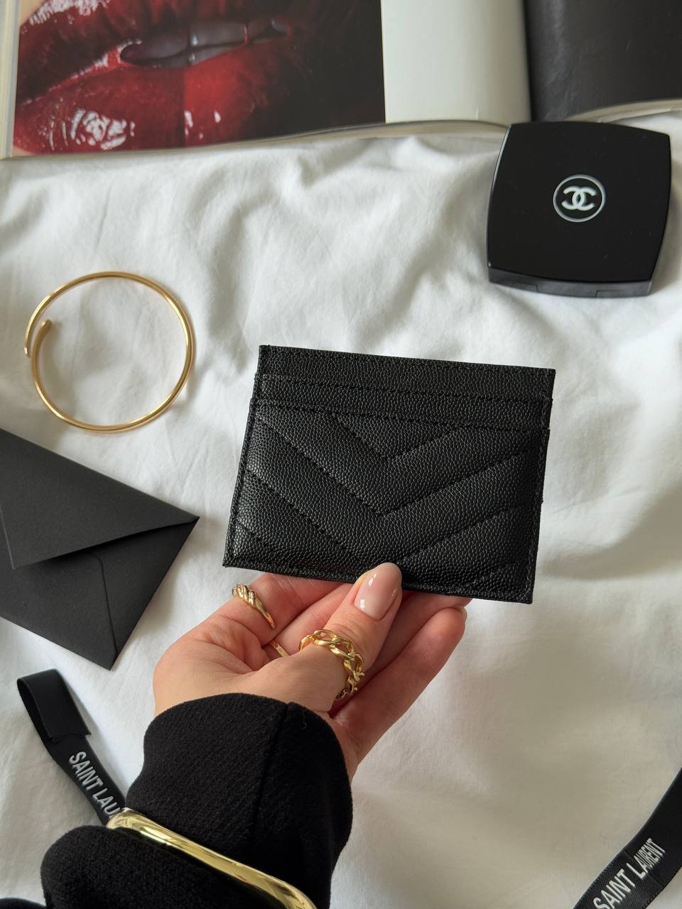 Saint Laurent Cassandre Matelassé Card Case - 6