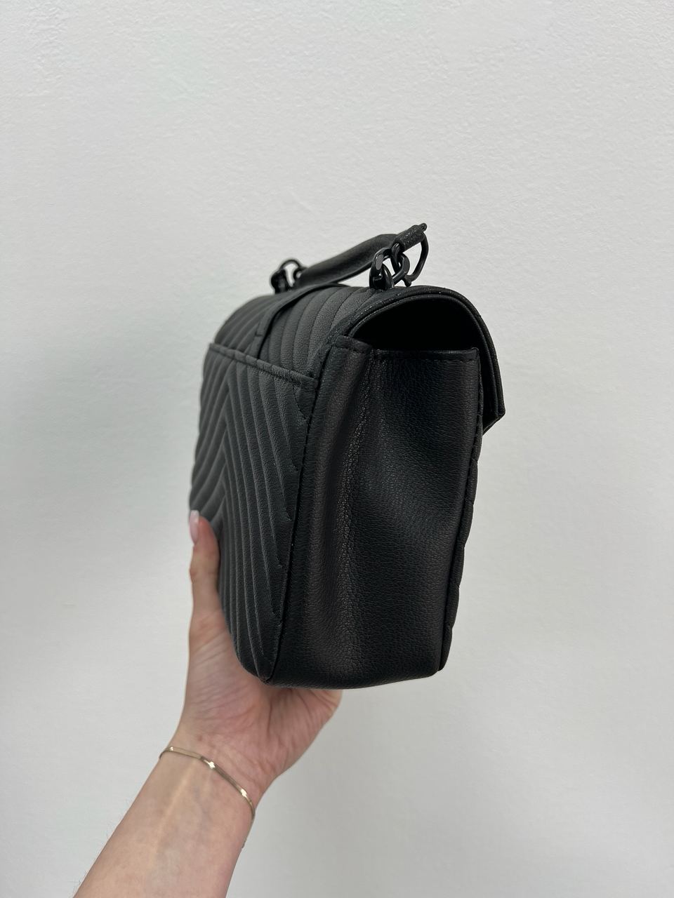 Saint Laurent College Medium in Quilted Leather Black/Black - 7