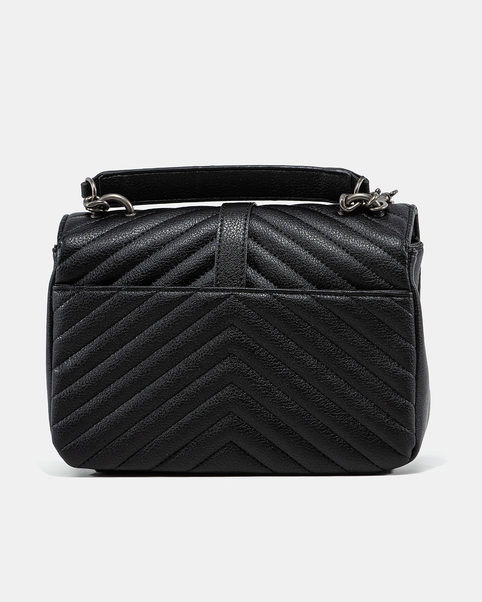 Saint Laurent College Medium in Quilted Leather Black/Silver - 8