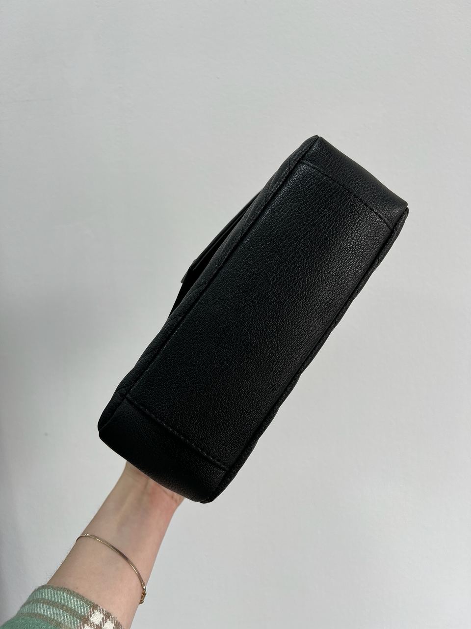 Saint Laurent College Medium in Quilted Leather Black/Silver - 8