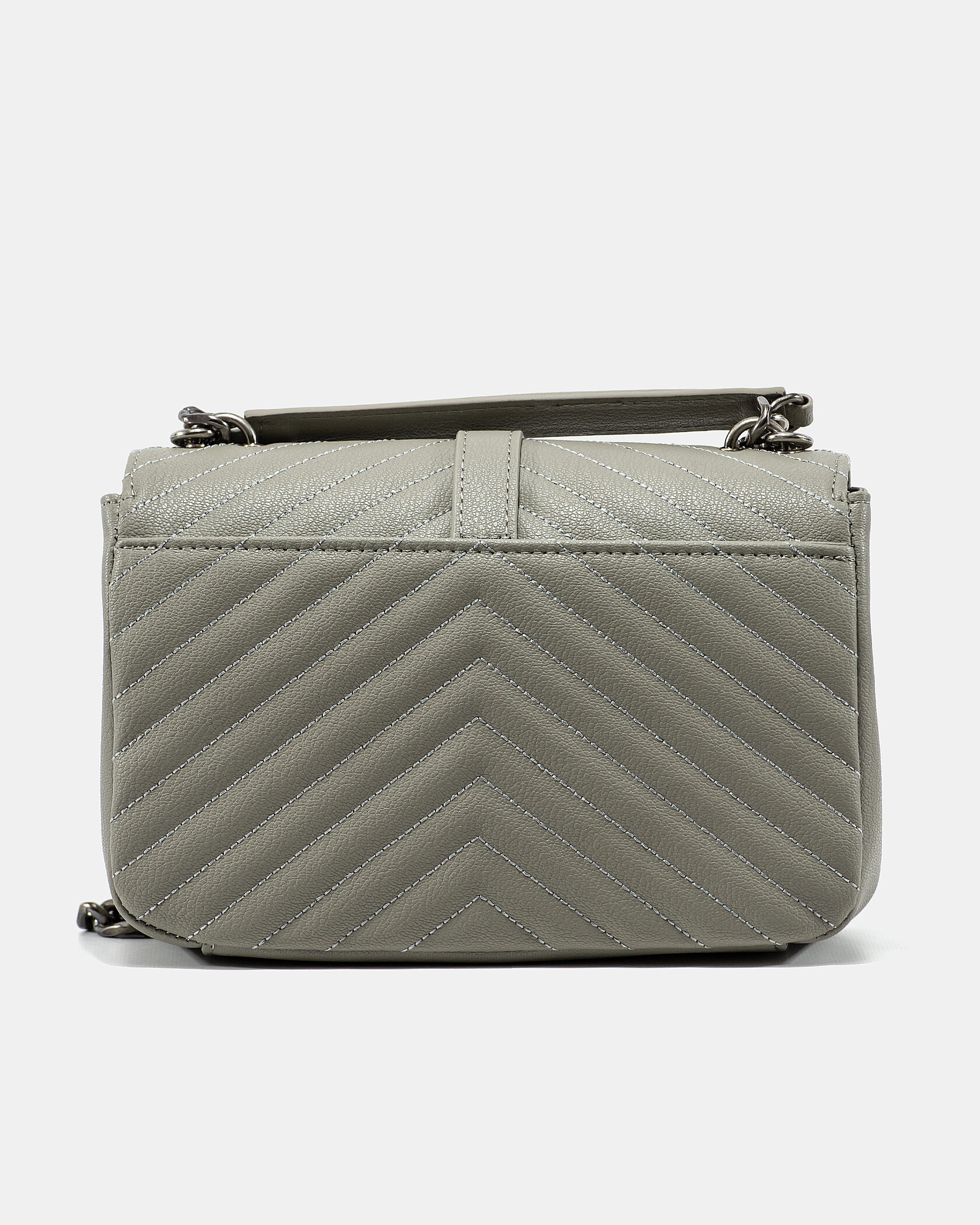 Saint Laurent College Medium in Quilted Leather Grey/Silver - 7