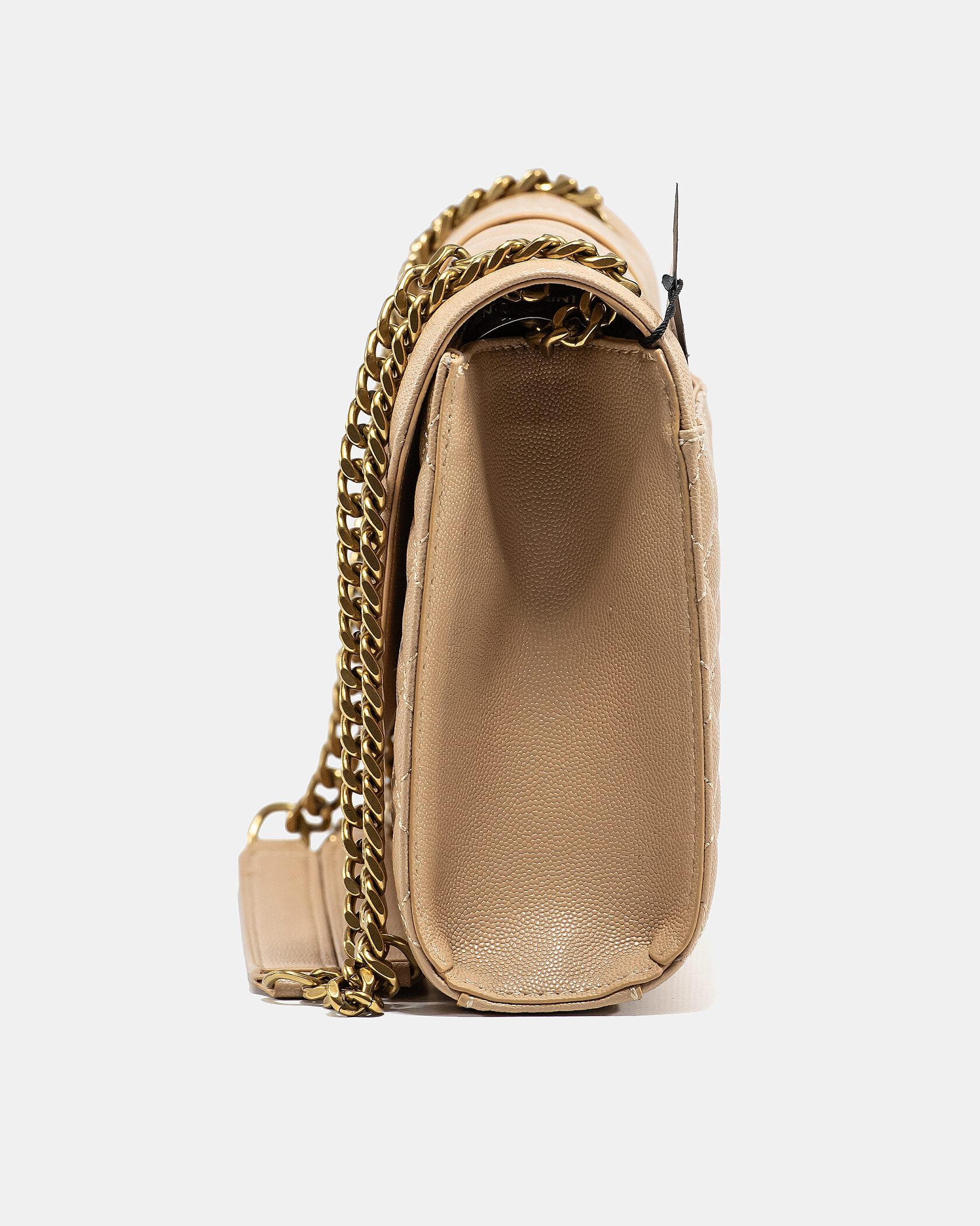 Saint Laurent Envelope Medium In Quilted Leather Beige - 7