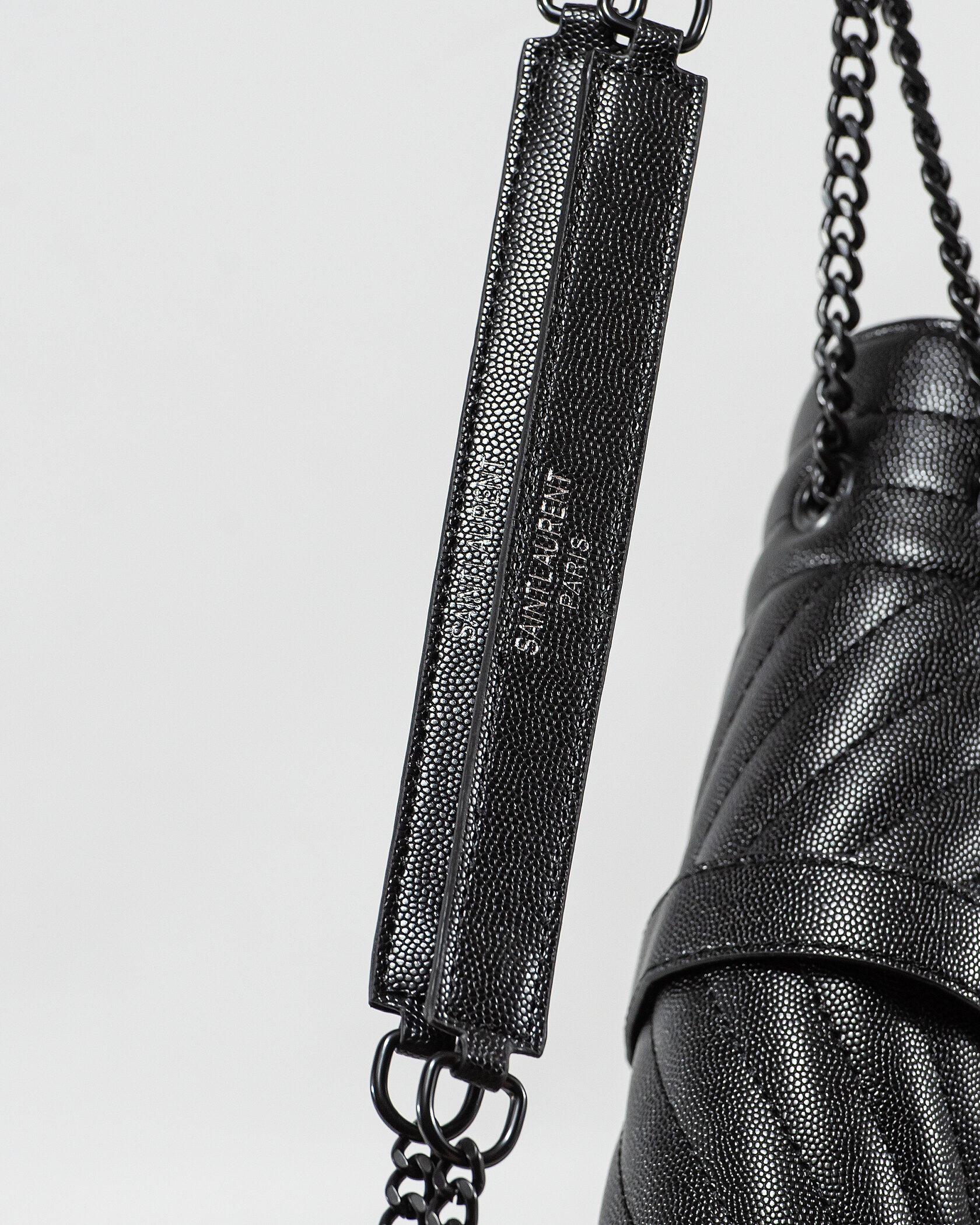 Saint Laurent Envelope Medium In Quilted Leather Black - 12