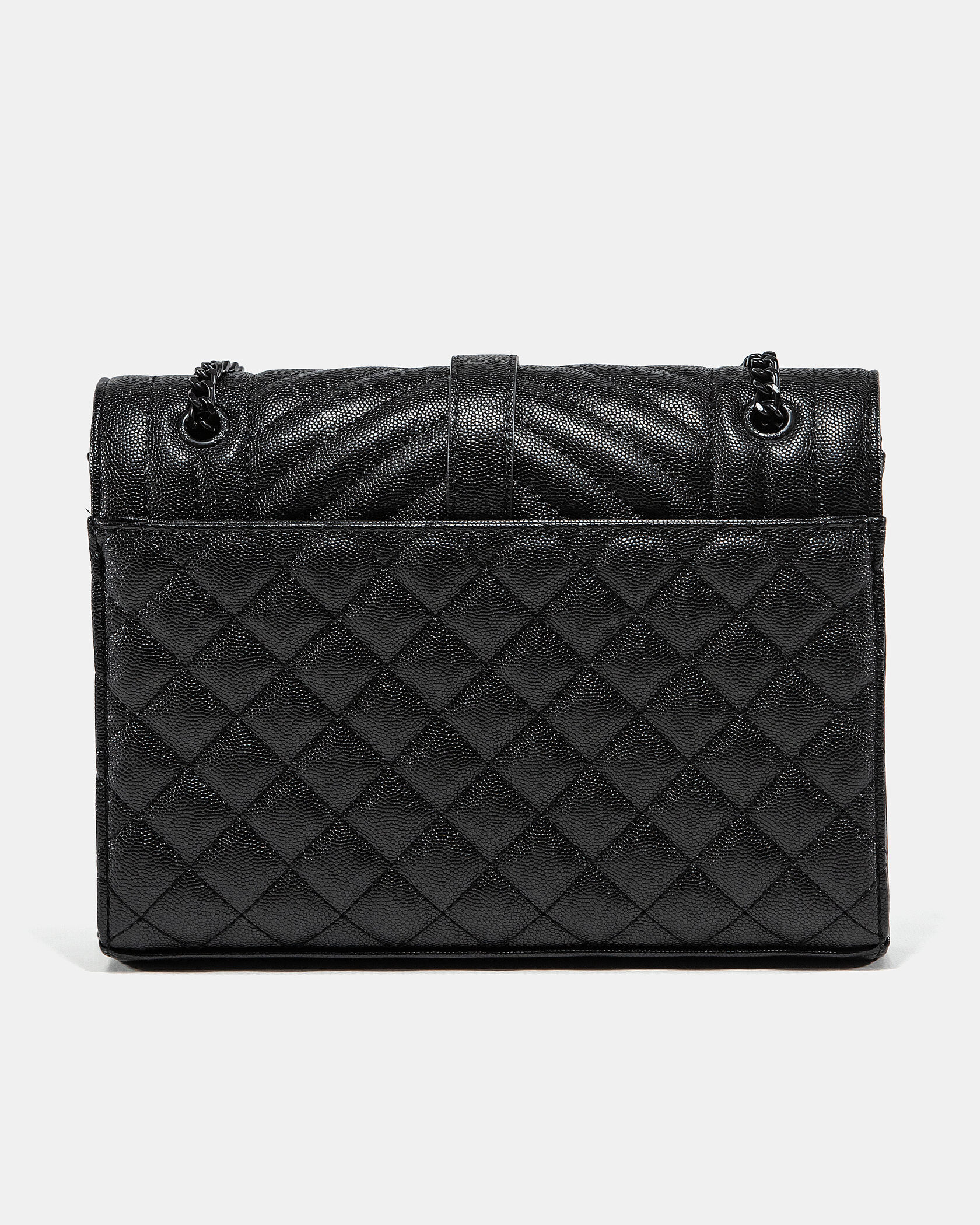 Saint Laurent Envelope Medium In Quilted Leather Black - 9