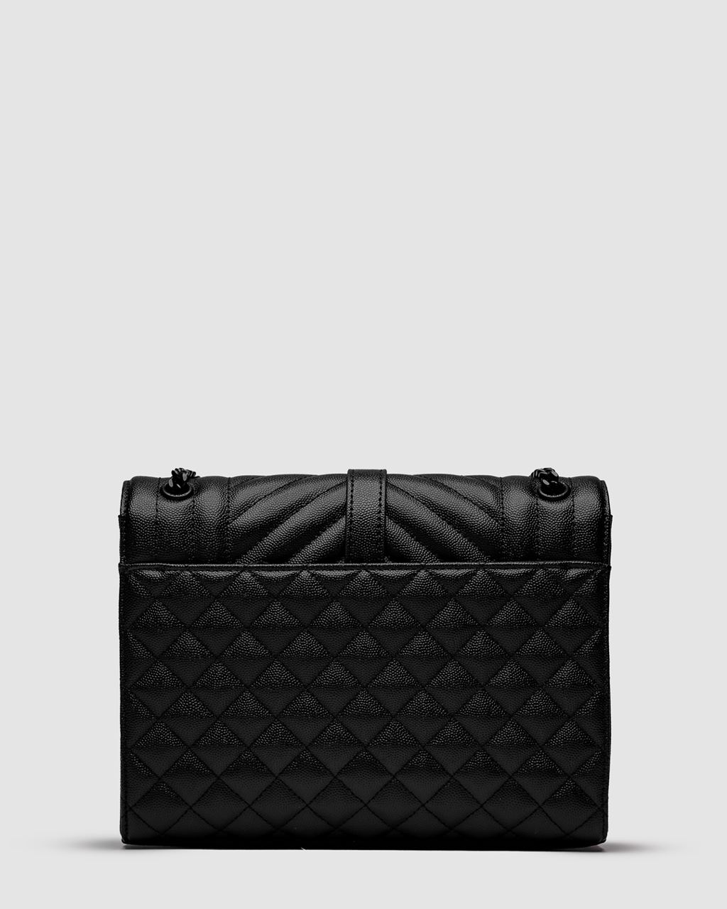 Saint Laurent Envelope Medium In Quilted Leather Black - 13