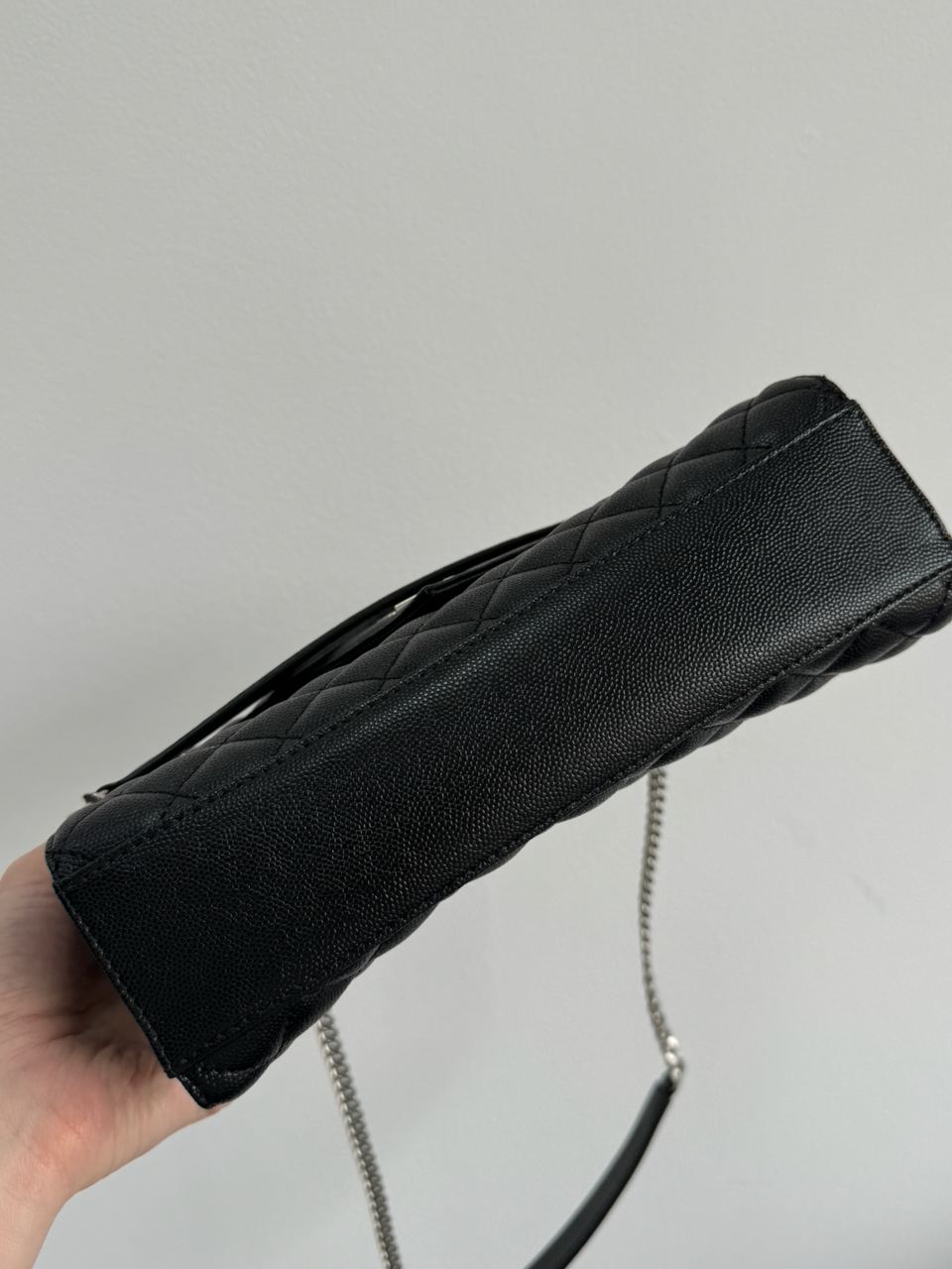 Saint Laurent Envelope Medium In Quilted Leather Silver - 25