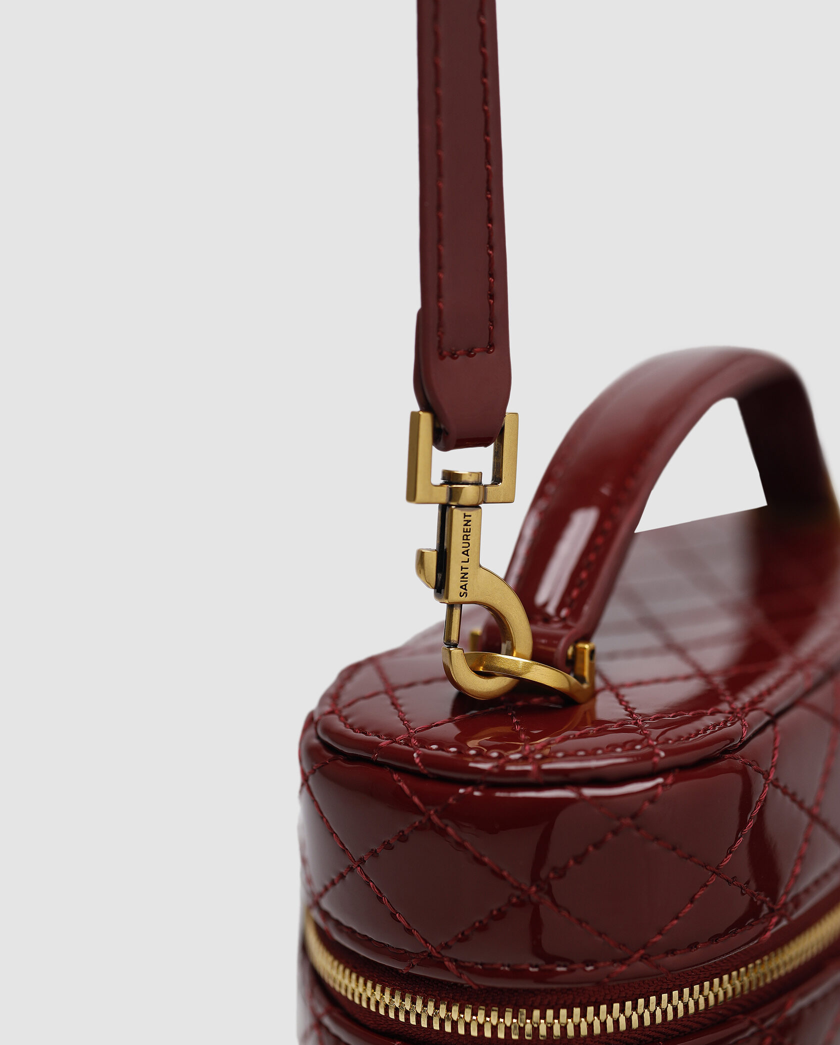 Saint Laurent Gaby Vanity Lacquered Leather Shoulder Bag Red - 10